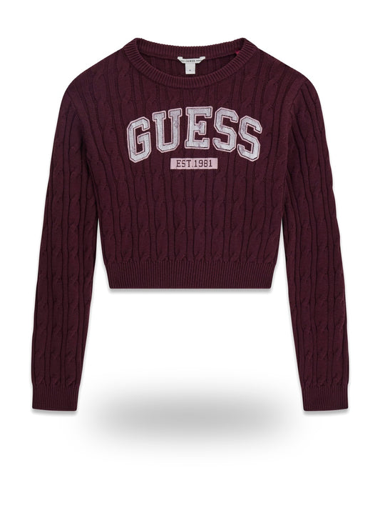 Guess Kids Crop Ls Sweater - Maglieria Bambina - Bordeaux