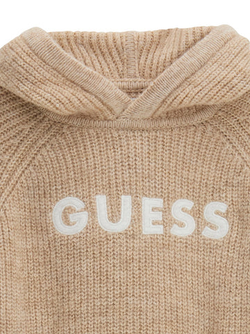 Guess Kids Ls Hooded Sweater - Maglieria Bambina - Beige