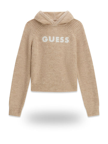 Guess Kids Ls Hooded Sweater - Maglieria Bambina - Beige