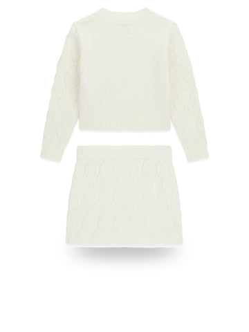 Guess Kids Set Ls Sweater + Sweater Skir - Pantaloni Bambina - Bianco
