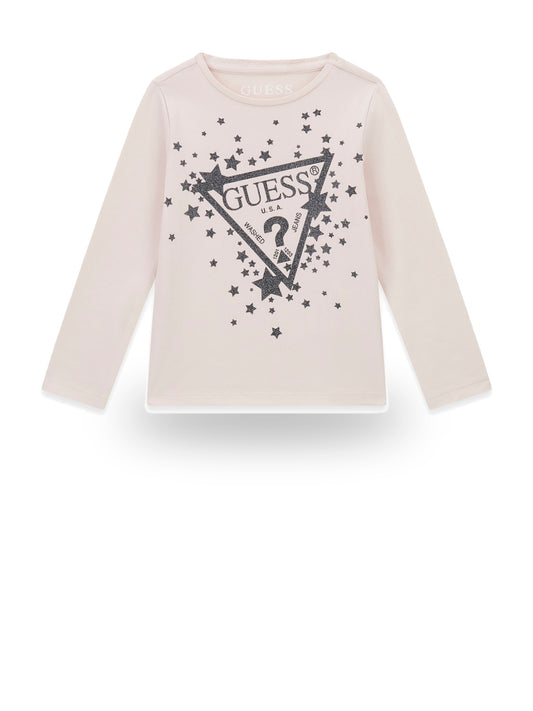 Guess Kids Ls T-shirt Logo - T-Shirt Bambina - Rosa