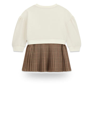 Guess Kids Mixed Fabric Ls Dress - Abiti Bambina - Cream White