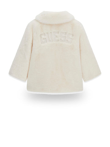 Guess Kids Faux Fur Ls Jacket - Capospalla Bambina - Cream White