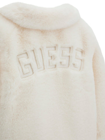 Guess Kids Faux Fur Ls Jacket - Capospalla Bambina - Cream White