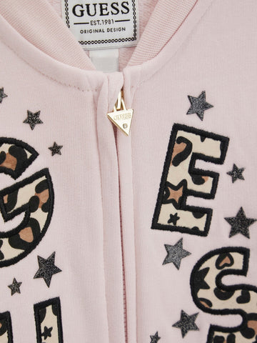 Guess Kids Ls Active Top W/zip - T-Shirt Bambina - Rosa