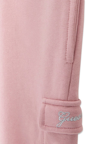 Guess Kids French Terry Cargo Pants - Pantaloni Bambina - Rosa