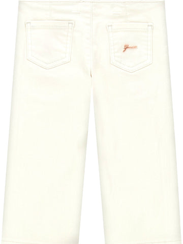 Guess Kids Gmd Stretch Bull Denim Palazzo - Pantaloni Bambina - Bianco