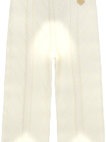 Guess Kids Palazzo Sweater Pants - Pantaloni Bambina - Panna