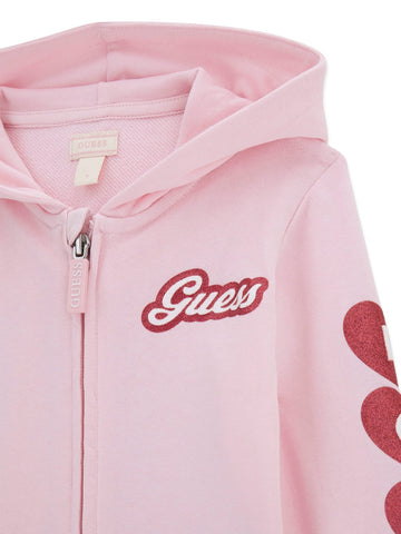 Guess Kids Set Hooded Ls Active Top + Ac - Completo Bambina - Rosa