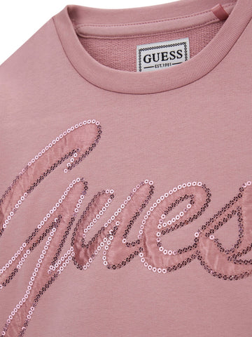 Guess Kids Set Ls Active Top + Active Pan - Completo Bambina - Rosa
