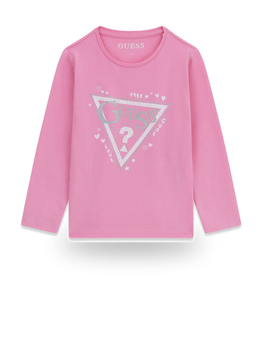 Guess Kids Ls T-shirt_logo - T-Shirt Bambina - Rosa