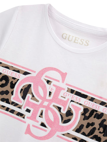 Guess Kids Rolled Up Sleeves T-shirt - T-Shirt Bambina - Bianco