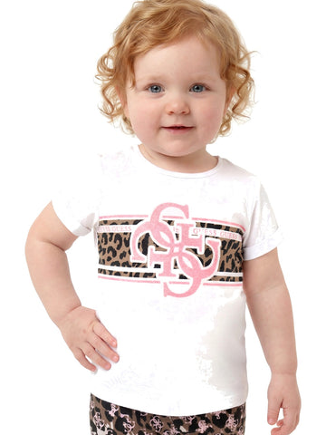 Guess Kids Rolled Up Sleeves T-shirt - T-Shirt Bambina - Bianco