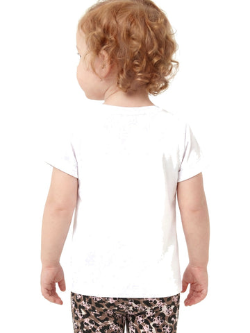Guess Kids Rolled Up Sleeves T-shirt - T-Shirt Bambina - Bianco