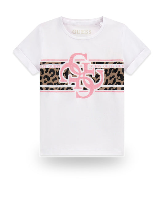 Guess Kids Rolled Up Sleeves T-shirt - T-Shirt Bambina - Bianco