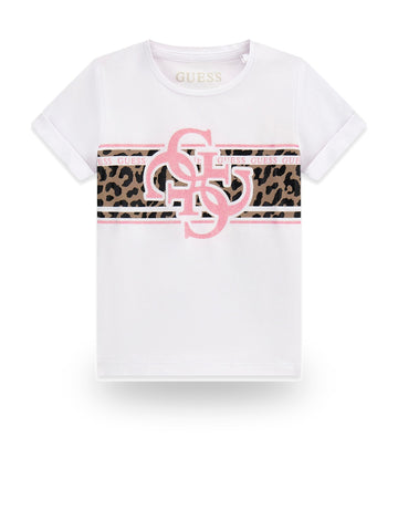 Guess Kids Rolled Up Sleeves T-shirt - T-Shirt Bambina - Bianco