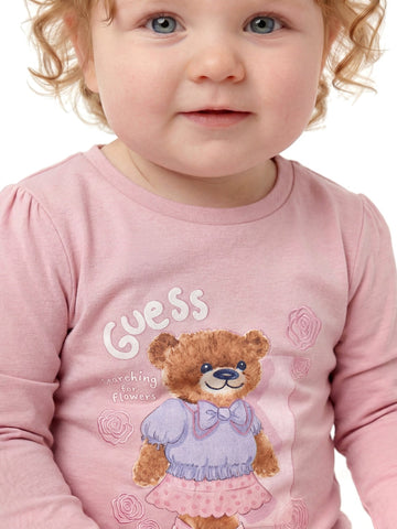 Guess Kids Ls T-shirt - T-Shirt Bambina - Rosa