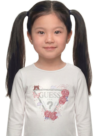 Guess Kids Ls T-shirt_logo - T-Shirt Bambina - Bianco
