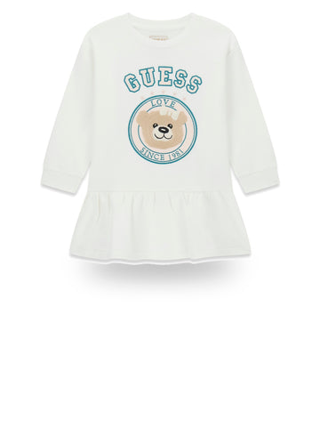 Guess Kids Ls Active Dress - Abiti Bambina - Panna