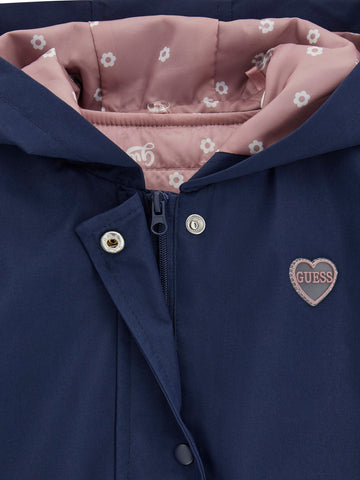 Guess Kids Polyester Hooded Windbreaker - Capospalla Bambina - Blu