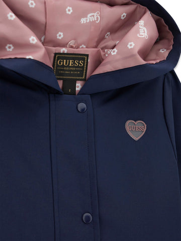 Guess Kids Polyester Hooded Windbreaker - Capospalla Bambina - Blu