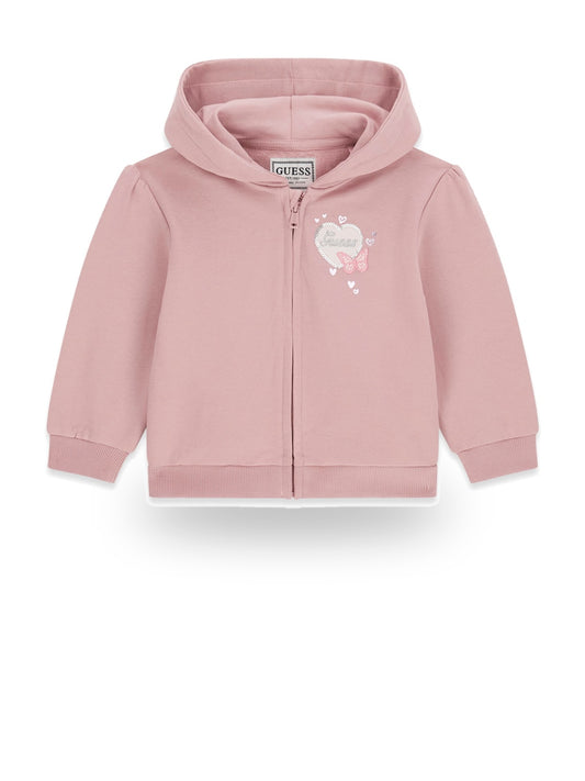 Guess Kids Hooded Ls Active Top W/zip - Felpe Bambina - Rosa