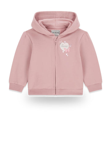 Guess Kids Hooded Ls Active Top W/zip - Felpe Bambina - Rosa