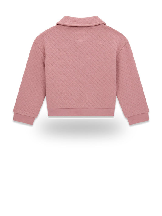 Guess Kids Ls Active Top With Half Zip - T-Shirt Bambina - Rosa