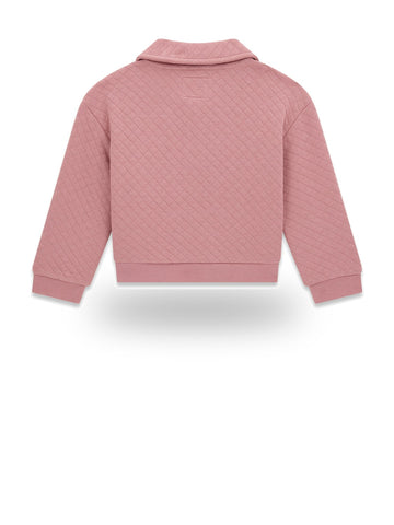 Guess Kids Ls Active Top With Half Zip - T-Shirt Bambina - Rosa