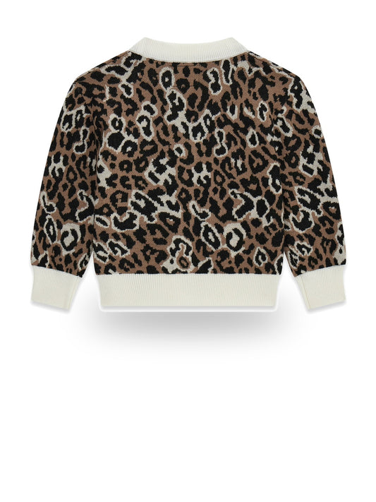 Guess Kids Ls Leo Cardigan - Maglieria Bambina - Leopardato
