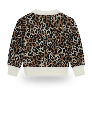 Guess Kids Ls Leo Cardigan - Maglieria Bambina - Leopardato