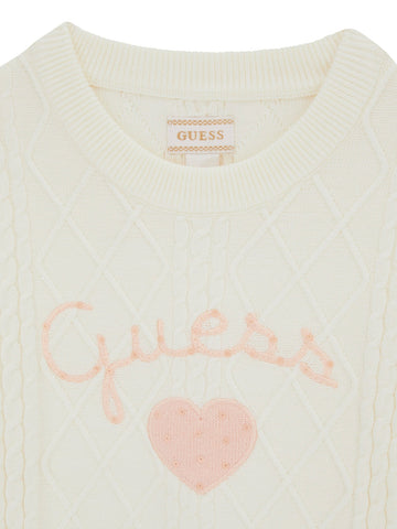 Guess Kids Ls Sweater - Maglieria Bambina - Panna
