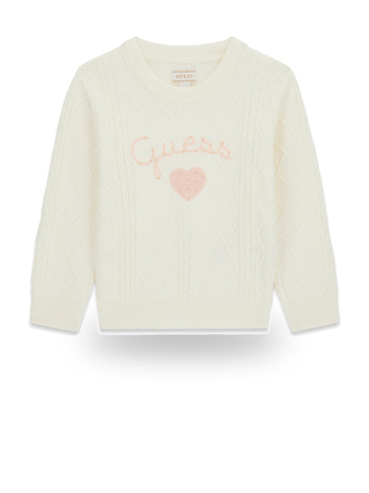 Guess Kids Ls Sweater - Maglieria Bambina - Panna