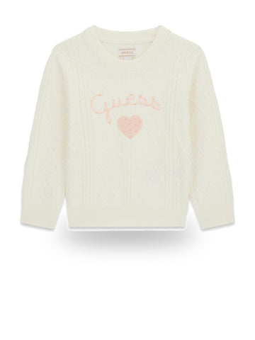 Guess Kids Ls Sweater - Maglieria Bambina - Panna