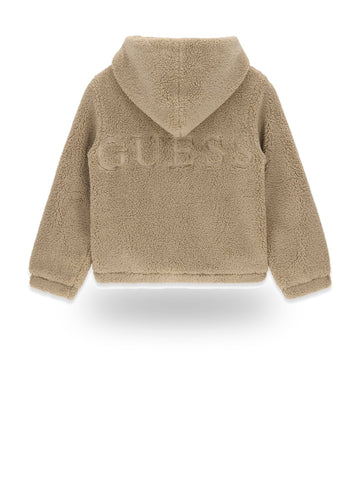 Guess Kids Faux Fur Hooded Ls Jacket W/zi - Capospalla Bambino - Beige