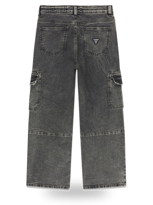 Guess Kids Oversize Stretch Black Denim C - Jeans Bambino - Nero