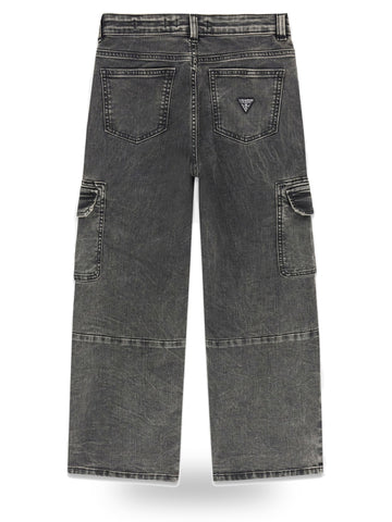 Guess Kids Oversize Stretch Black Denim C - Jeans Bambino - Nero