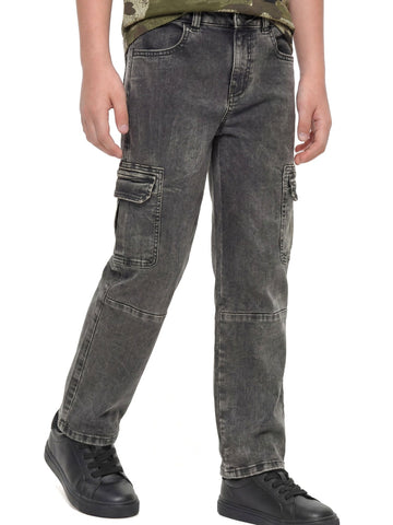 Guess Kids Oversize Stretch Black Denim C - Jeans Bambino - Nero