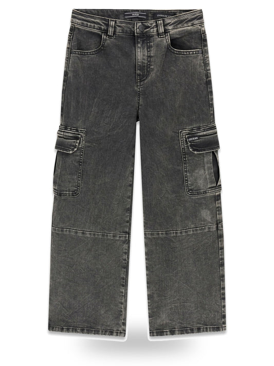 Guess Kids Oversize Stretch Black Denim C - Jeans Bambino - Nero