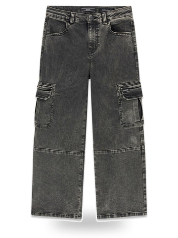 Guess Kids Oversize Stretch Black Denim C - Jeans Bambino - Nero