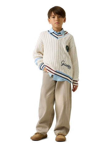 Guess Kids Canvas Oversize Balloon Pants - Pantaloni Bambino - Beige