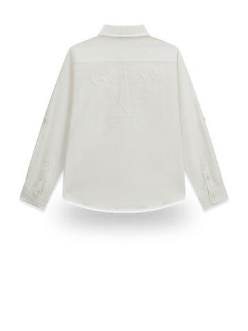 Guess Kids Oxford Gmt Dye Adjustable Ls S - Camicie Bambino - Bianco
