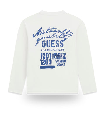 Guess Kids Oversize Ls T-shirt - T-Shirt Bambino - Bianco