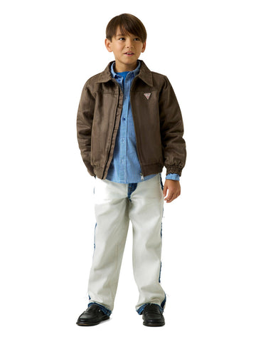 Guess Kids Waxed Padded Jacket - Capospalla Bambino - Marrone