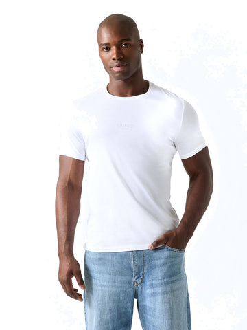 Guess Aidy Cn Ss Tee - T-Shirt Uomo - Bianco
