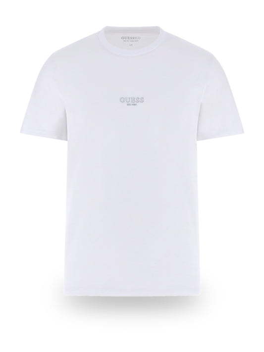 Guess Aidy Cn Ss Tee - T-Shirt Uomo - Bianco