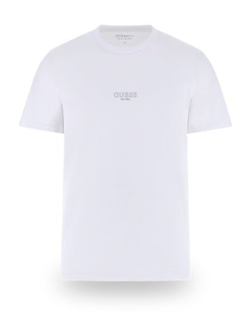 Guess Aidy Cn Ss Tee - T-Shirt Uomo - Bianco