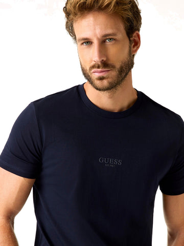 Guess Aidy Cn Ss Tee - T-Shirt Uomo - Blu