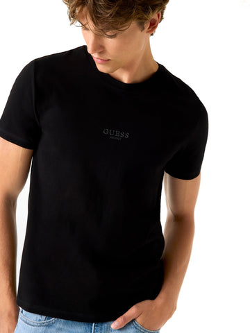Guess Aidy Cn Ss Tee - T-Shirt Uomo - Nero