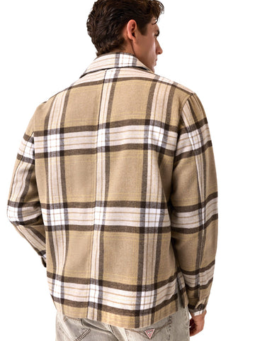 Guess Ls Flannel Check Shirt - Camicie Uomo - Yd Diagonal Melange